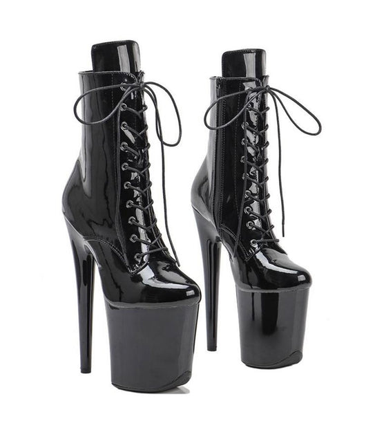 Botas Negras en Charol Exotic 8 inches Heels Forever