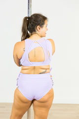 Top Deportivo Pole Dance CRAYON MALVA Doble Alta Sujeción Transparente