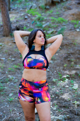 Top Deportivo Alta Sujeción Doble con transparencia "PACHAMAMA COLLECTION" Blossom