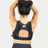 Top Deportivo Pole Dance CRAYON NEGRO Doble Alta Sujeción Transparente