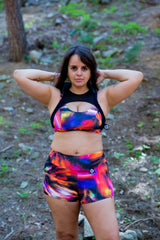 Top Deportivo Alta Sujeción Doble con transparencia "PACHAMAMA COLLECTION" Blossom