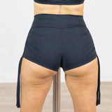 Short con Tiras  Pole Dance Strapped Bottom "CRAYON COLLECTION" NEGRO