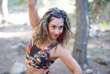 Top Deportivo Alta Sujeción con Escote Transparente "PACHAMAMA COLLECTION" Feather