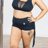 Short con Tiras  Pole Dance Strapped Bottom "CRAYON COLLECTION" NEGRO