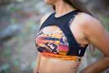 Top Deportivo Alta Sujeción Doble con transparencia "PACHAMAMA COLLECTION" Feather