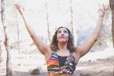 Top Deportivo Alta Sujeción con Escote Transparente "PACHAMAMA COLLECTION" Feather