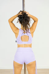 Top Deportivo Pole Dance CRAYON MALVA Doble Alta Sujeción Transparente