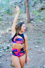 Top Deportivo Alta Sujeción Doble con transparencia "PACHAMAMA COLLECTION" Blossom