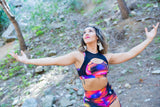 Top Deportivo Alta Sujeción Doble con transparencia "PACHAMAMA COLLECTION" Blossom