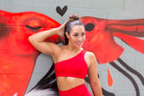 Top Pole Dance Fitness Sandía 1 Hombro / Pole Dance Sport Bra Watermelon 1 Shoulder