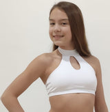 Top Sujetador Deportivo TEEN WHITE CHIC Neckline Sport Bra Pole Dance