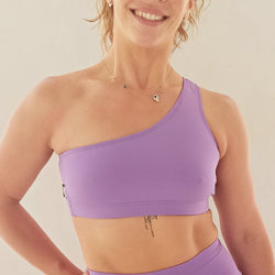 Top Pole Dance Fitness Lavanda 1 Hombro / Pole Dance Sport Bra Lavender 1 Shoulder