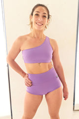 Top Pole Dance Fitness Lavanda 1 Hombro / Pole Dance Sport Bra Lavender 1 Shoulder