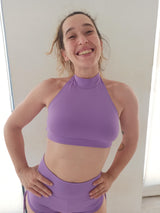 Top Pole Dance Halter Lavanda / Sports Bra Halter Lavender