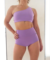 Top Pole Dance Fitness Lavanda 1 Hombro / Pole Dance Sport Bra Lavender 1 Shoulder