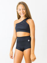 Top Pole Dance Fitness Negro 1 Hombro TEEN / Pole Dance Sport Bra Black 1 Shoulder TEEN