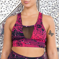 20% OFF Top Deportivo Alta Sujeción con Escote Transparente NFT 