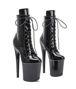 Botas Negras en Charol Exotic 8 inches Heels Forever